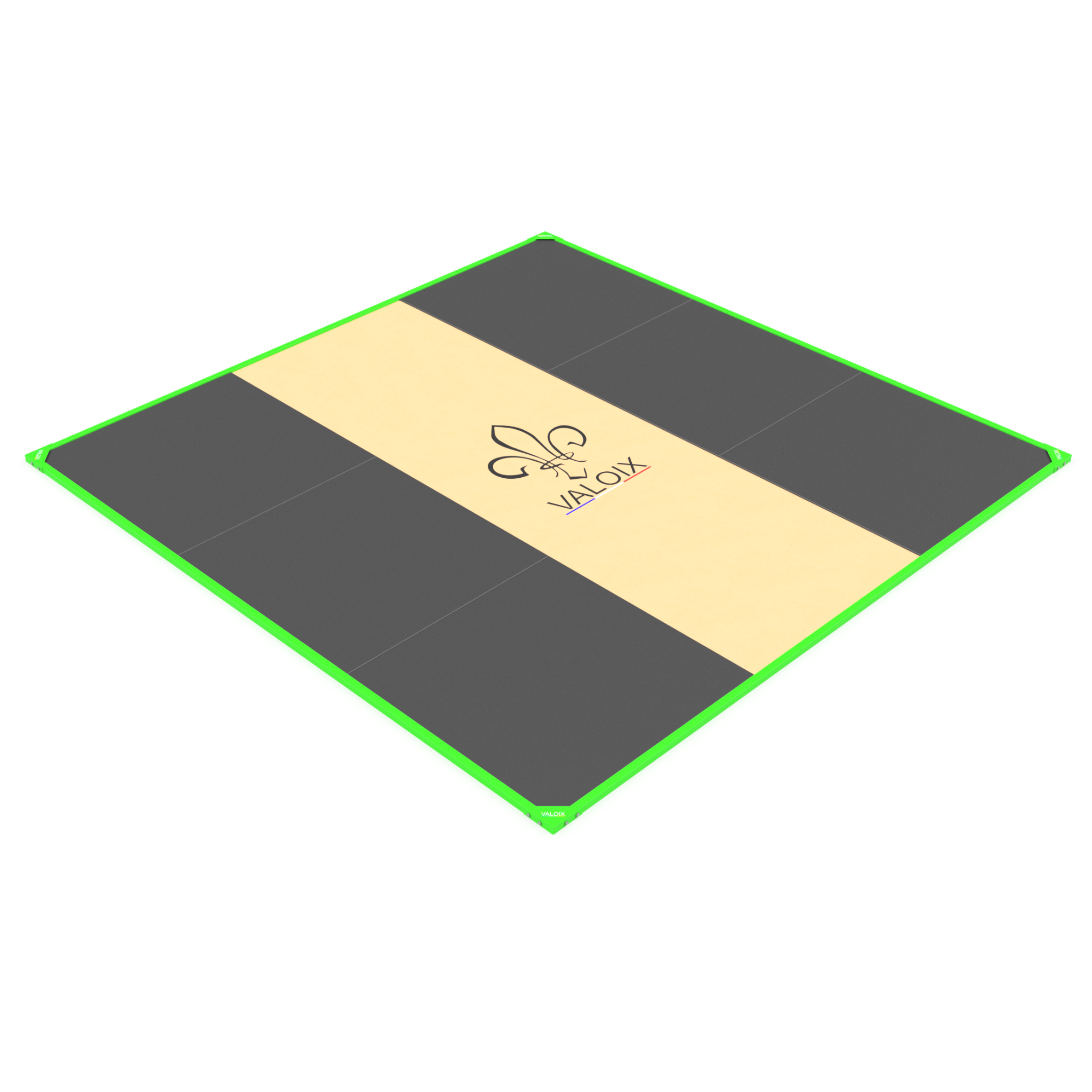 Plateau 3x3m 100% dalles caoutchouc
