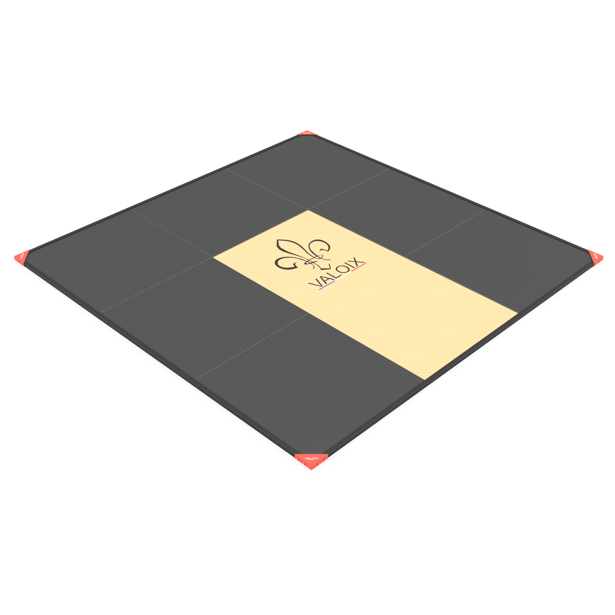 Plateau 3x3m 100% dalles caoutchouc