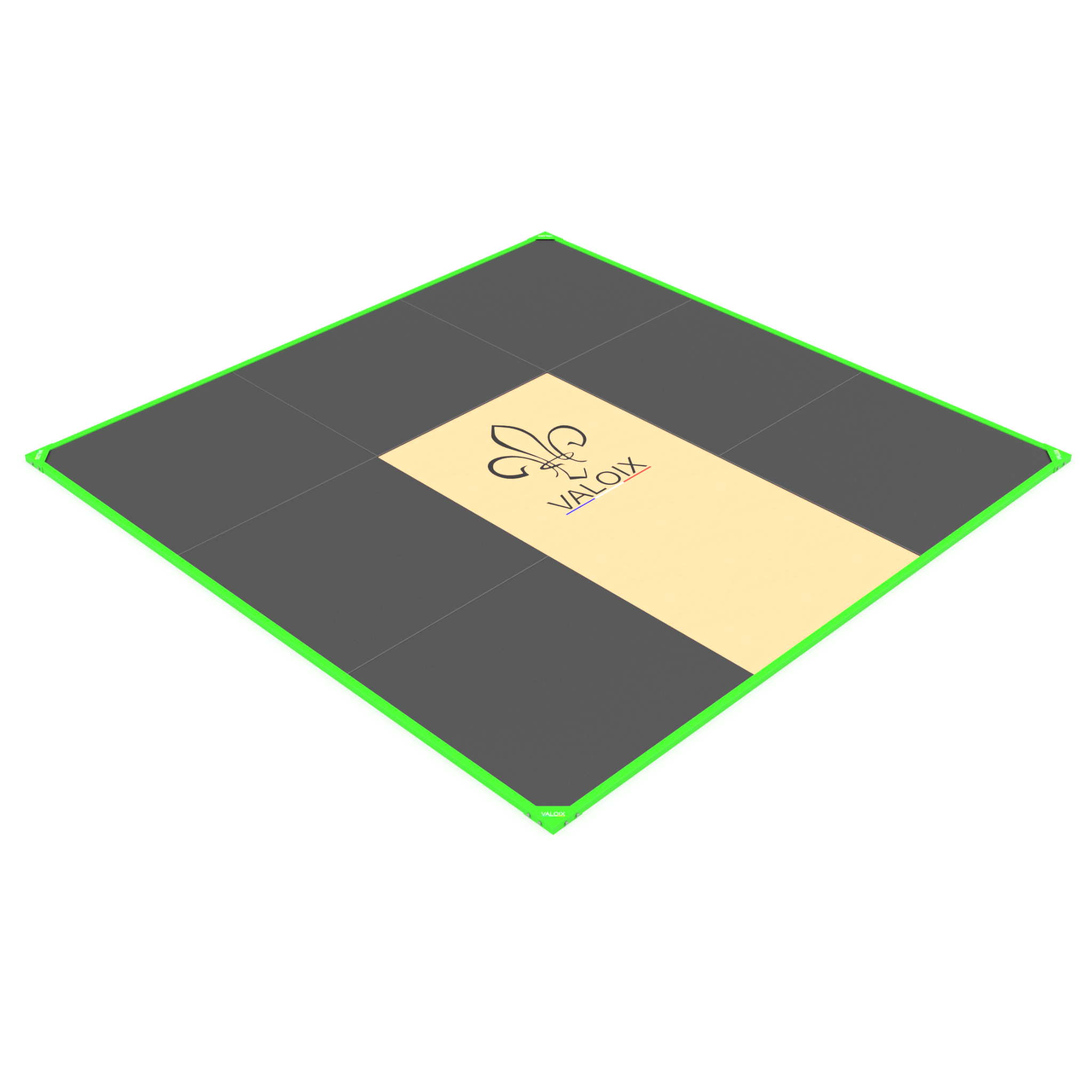 Plateau 3x3m 100% dalles caoutchouc